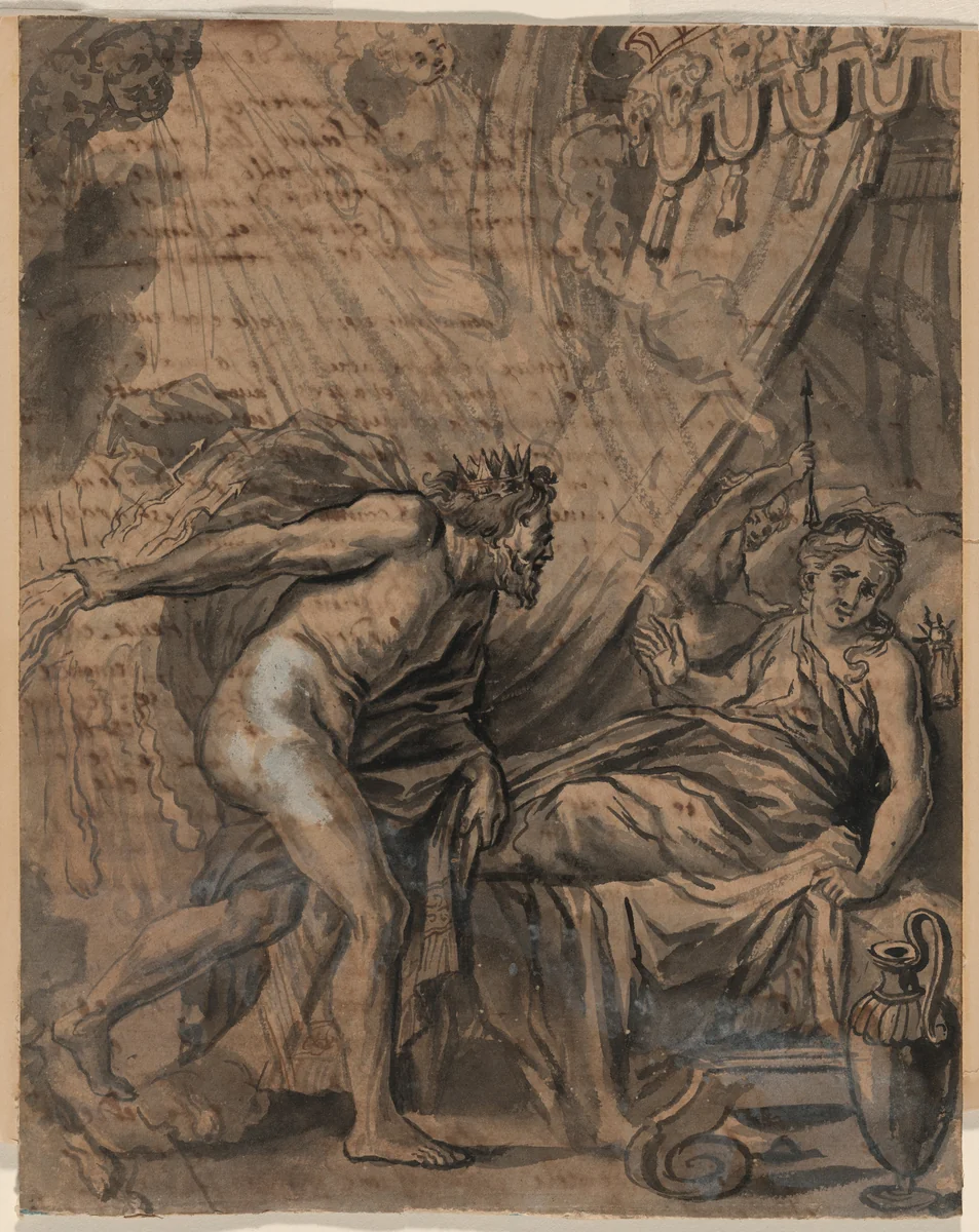 Jupiter and Semele by French 18th Century, drawing, 1700-1799