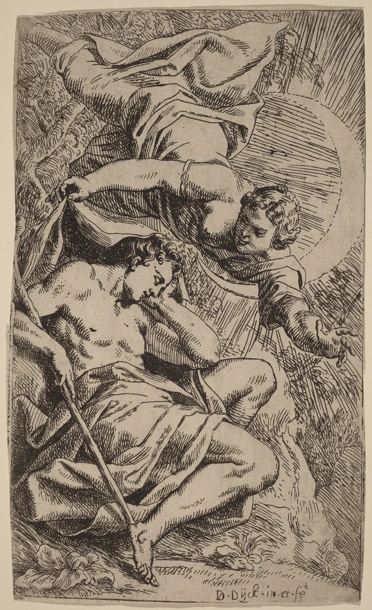 Diana and Endymion by Daniel van den Dyck, print, 1610-1670