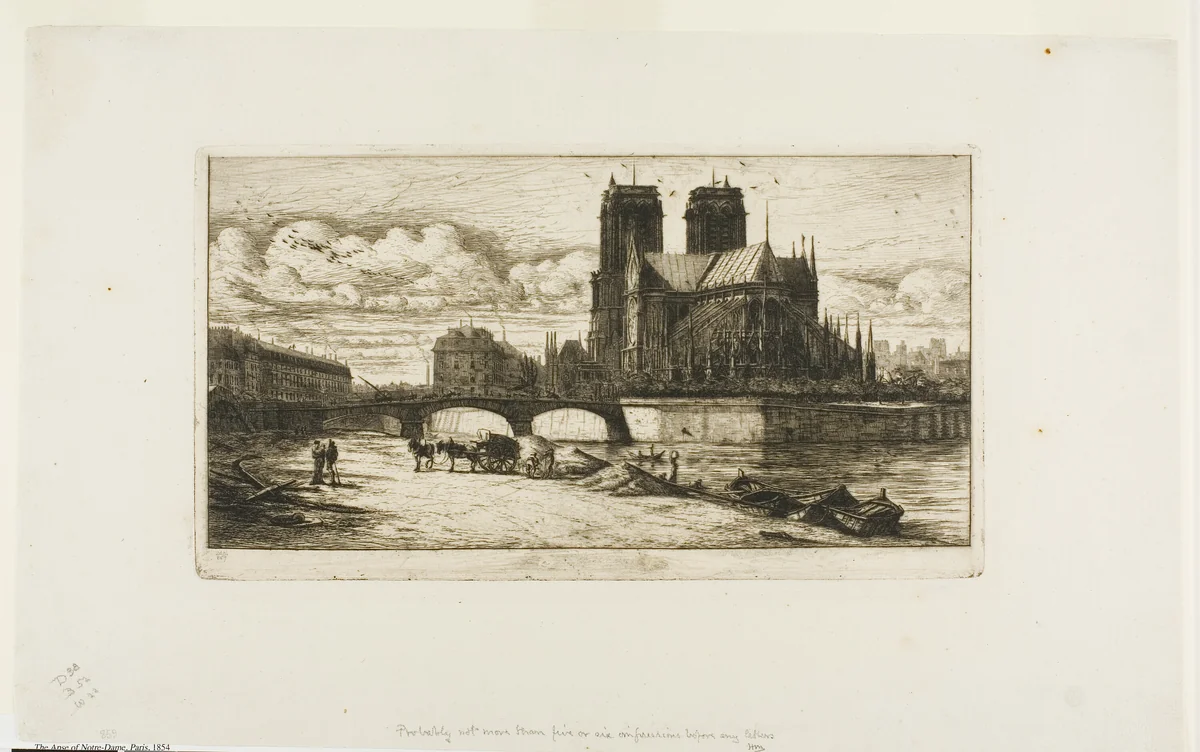 The Apse of Notre-Dame, Paris by Charles Meryon, print, 1854