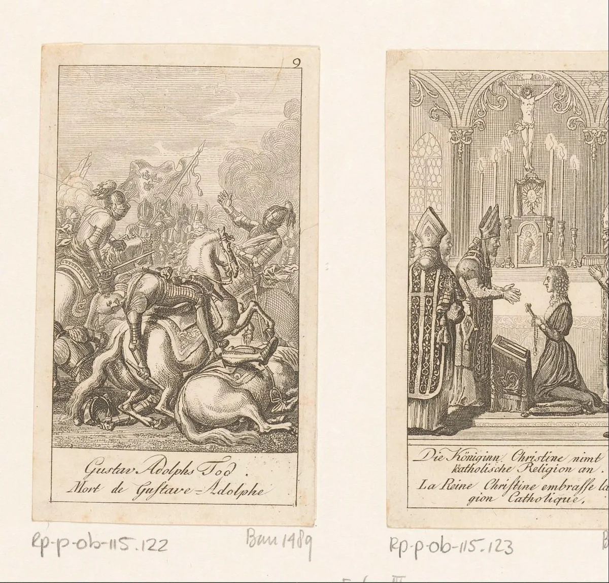 Gustaaf Adolf II komt om in de slag bij Lützen by Daniel Nikolaus Chodowiecki, print, 1790