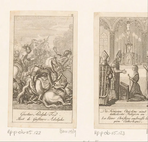 Gustaaf Adolf II komt om in de slag bij Lützen by Daniel Nikolaus Chodowiecki, print, 1790