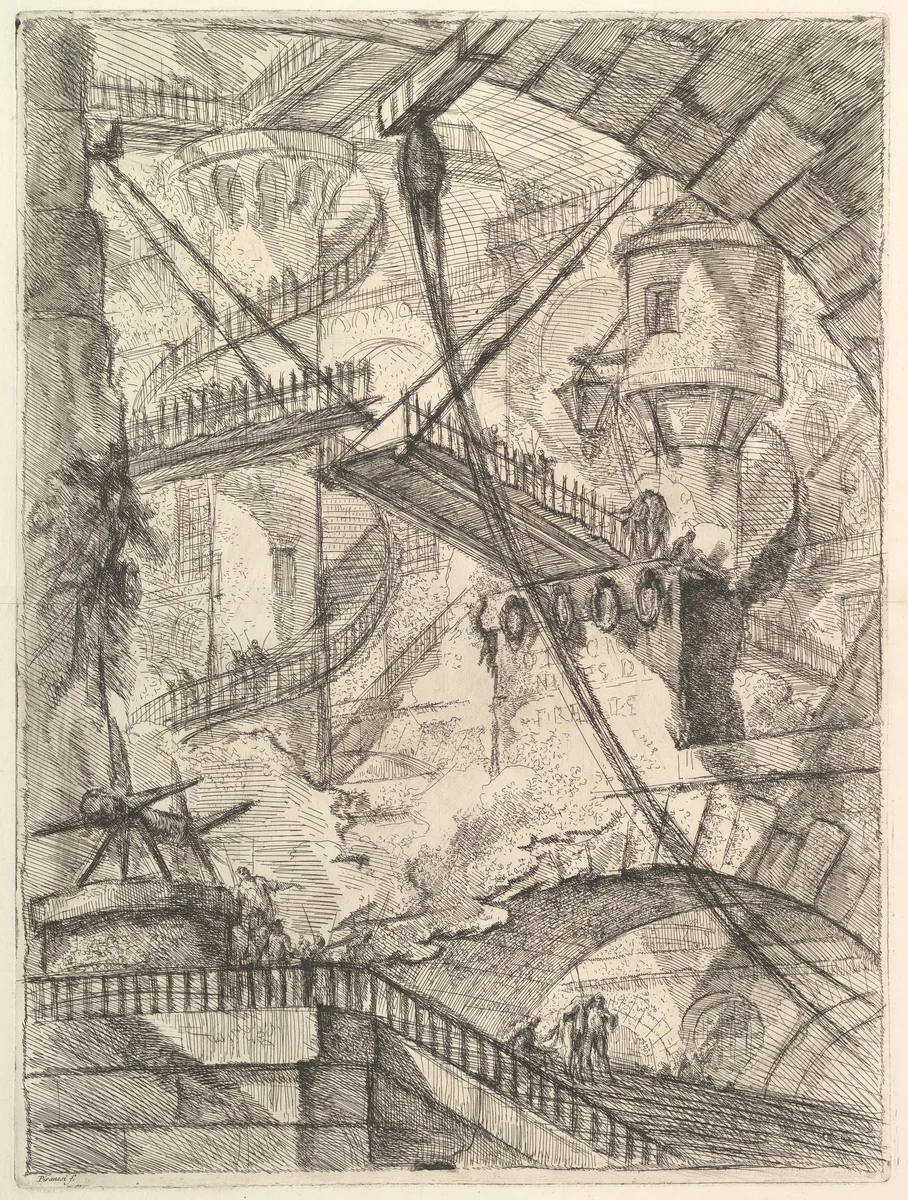 The Drawbridge, from "Carceri d'invenzione" (Imaginary Prisons) by Giovanni Battista Piranesi, print, 1744-1755