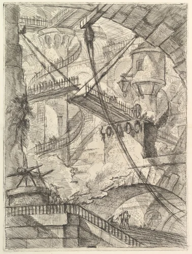 The Drawbridge, from "Carceri d'invenzione" (Imaginary Prisons) by Giovanni Battista Piranesi, print, 1744-1755