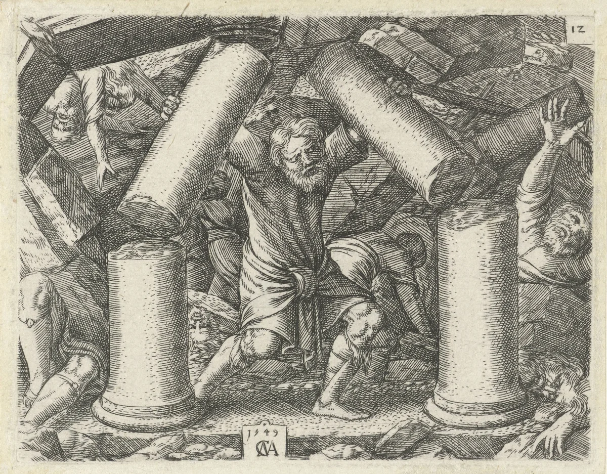 Simsons dood by Unknown, print, 1549