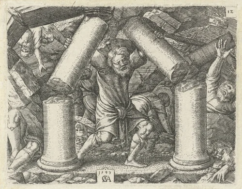 Simsons dood by Unknown, print, 1549