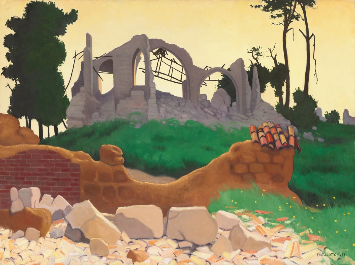 The Church of Souain by Félix Vallotton, painting, 1917