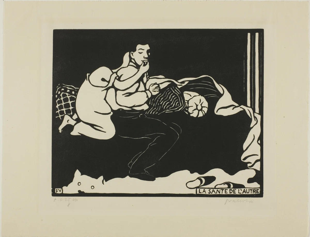 The Other's Health, plate nine from Intimacies by Félix Edouard Vallotton, print, 1898