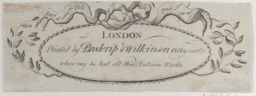Trade card for Broderip & Wilkinson, music sellers and musical instrument makers by anonymous, print, 1700-1800