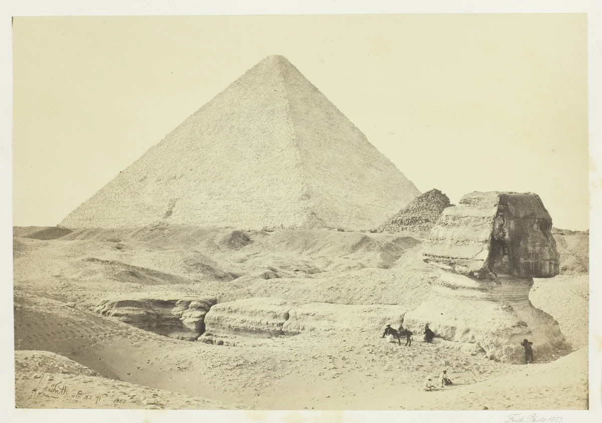 The Sphynx and the Great Pyramid, Geezeh by Francis Frith, photograph, 1857