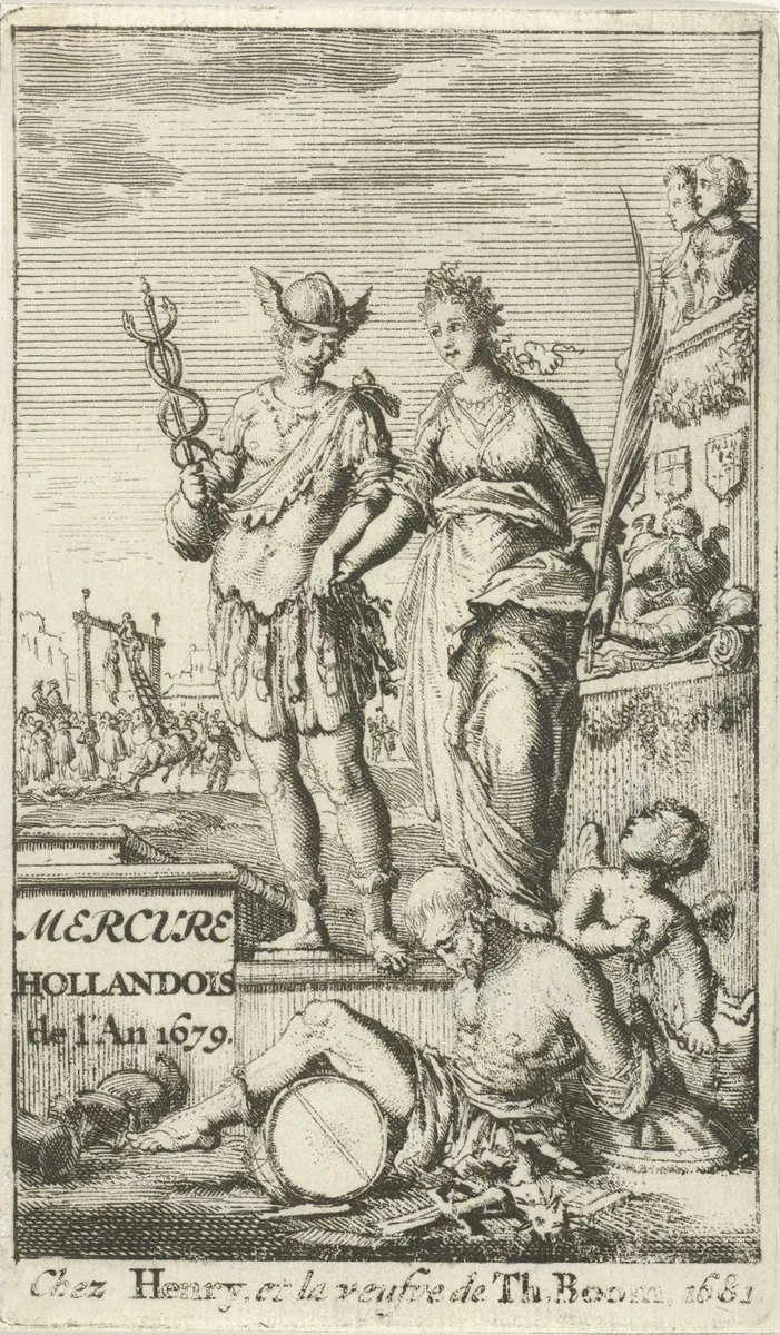 Vrede en Mercurius by Jan Luyken, print, 1679