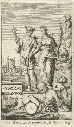Vrede en Mercurius by Jan Luyken, print, 1679