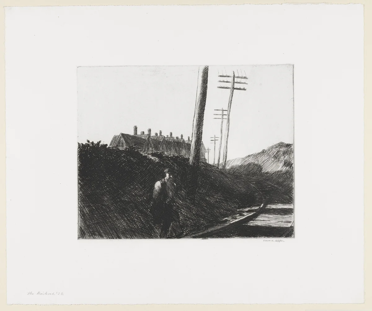 The Railroad by Edward Hopper, print, 1922