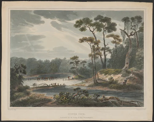 Oyster Cove by John Hill, print, 1820