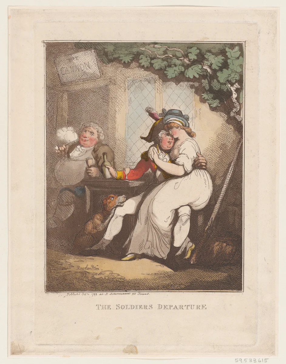 The Soldier's Departure by Thomas Rowlandson, print, 1799