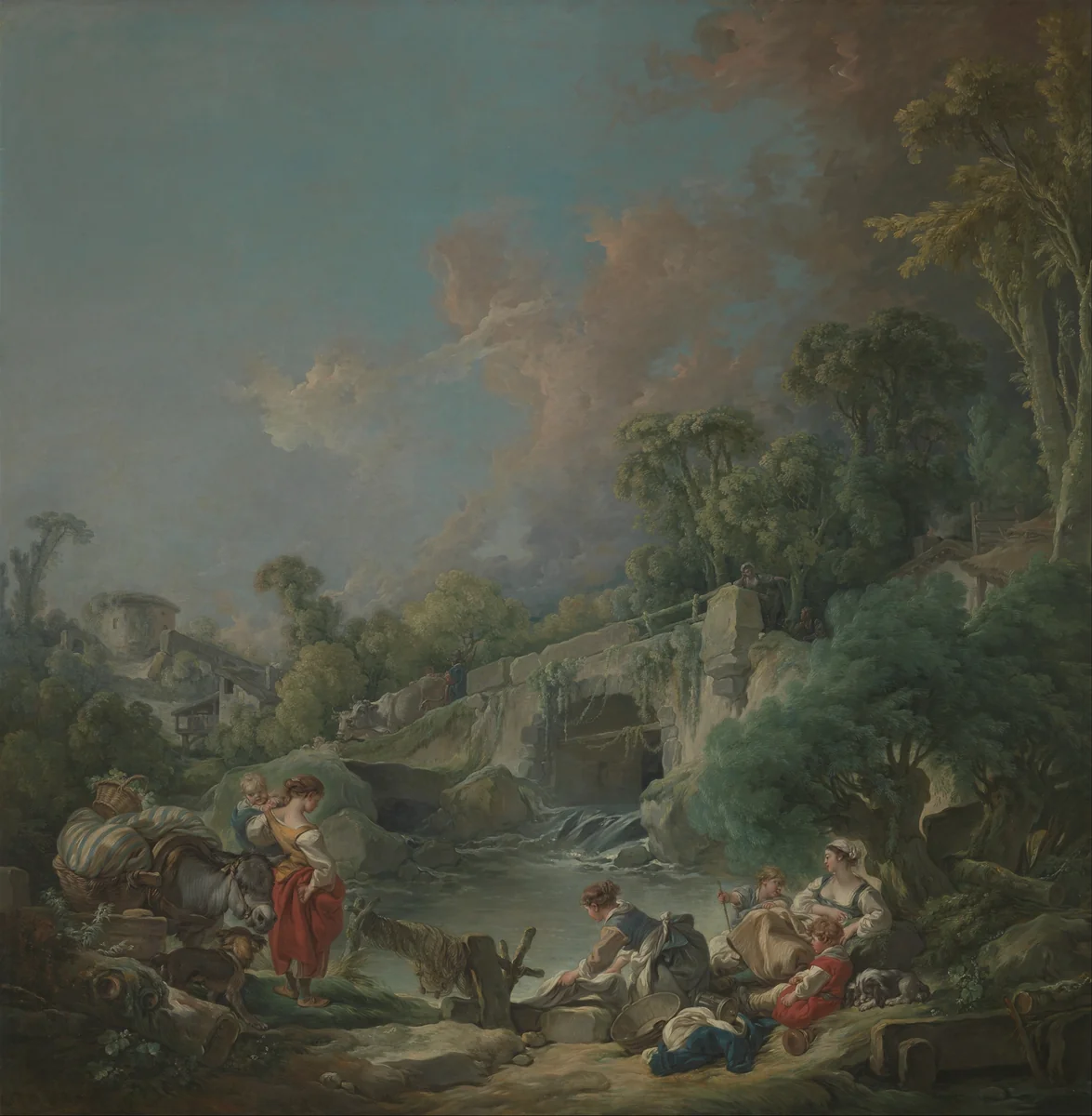 Washerwomen by François Boucher, painting, 1768