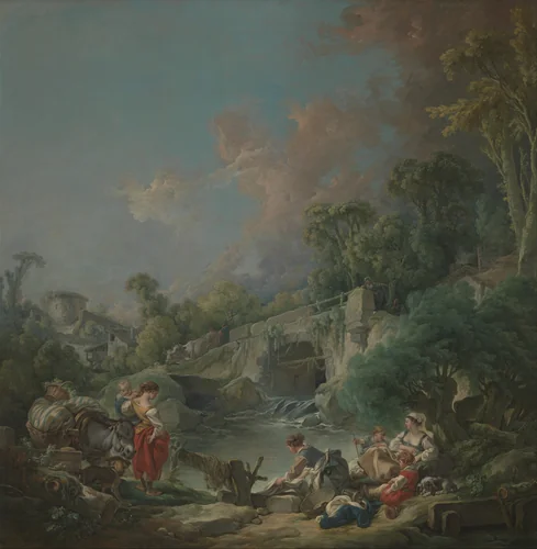Washerwomen by François Boucher, painting, 1768