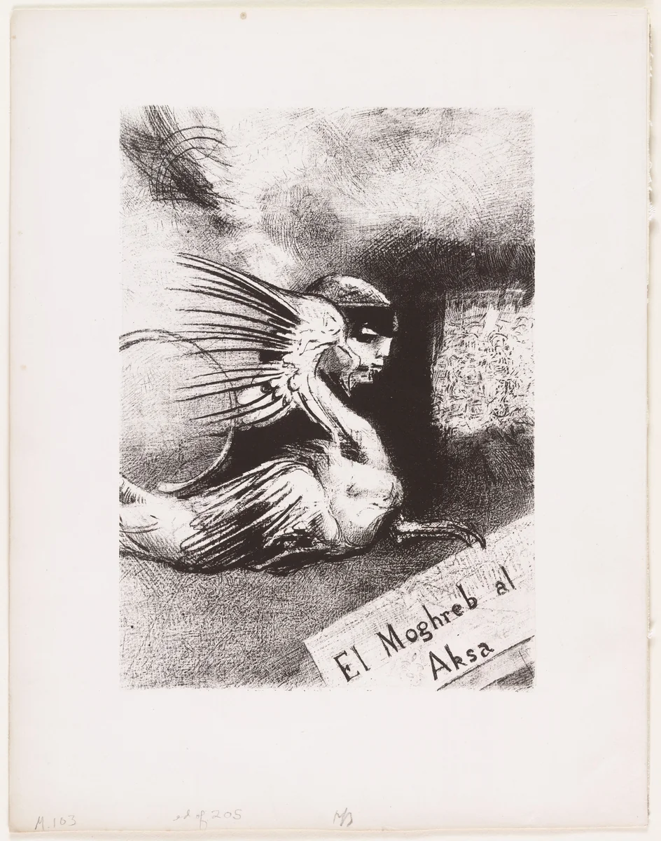 Frontispiece from El Moghreb-al-Aksa by Odilon Redon, print, 1889