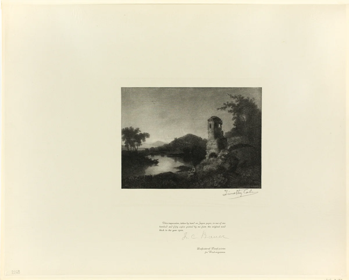 Cicero's villa, from Old English Masters by Timothy Cole, print, 1898