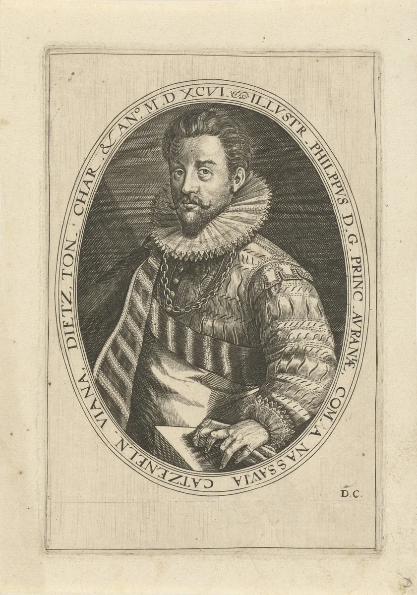 Portret van Filips graaf van Nassau by Unknown, print, 1579-1615