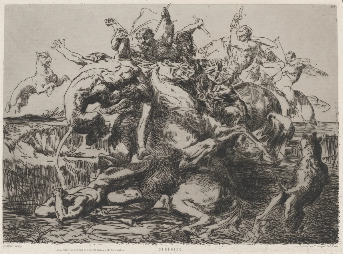 Surprise by François Nicolas Chifflart, print, 1845-1901