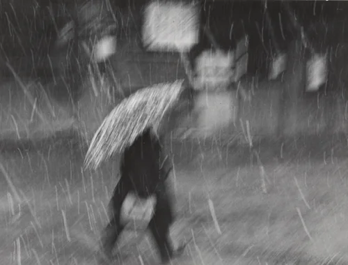 In a Snowstorm by Aoki Toshio, photograph, 1950
