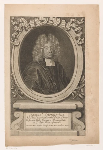 Portret van Samuel Strimesius by Martin Bernigeroth, print, 1707