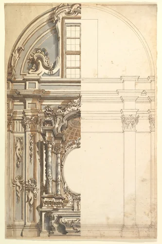 Two Alternate Designs for a Chapel by anonymous, drawing, 1700-1780