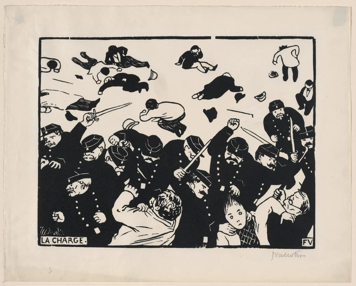The Charge (La Charge) by Félix Vallotton, print, 1893