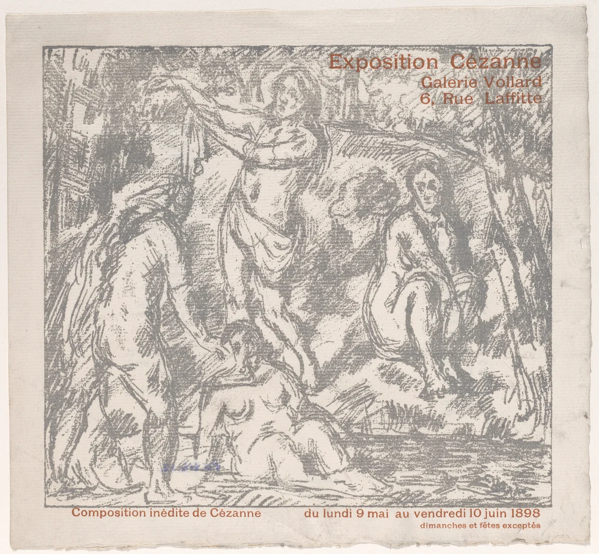 Exhibition Announcement and Catalogue for a Cézanne show at the Galerie Vollard (May 9–June 10, 1898) by Paul Cézanne, print, 1898