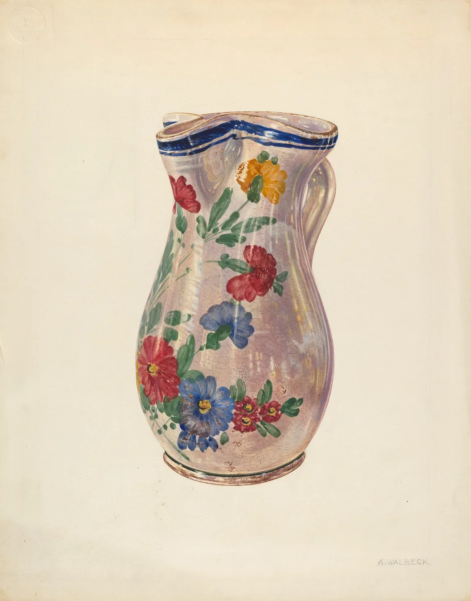 Pitcher by Alfred Walbeck, index of american design, 1938