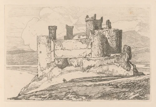 Liber Studiorum: Plate 25, Harlech Castle, N. Wales by John Sell Cotman, book, 1838