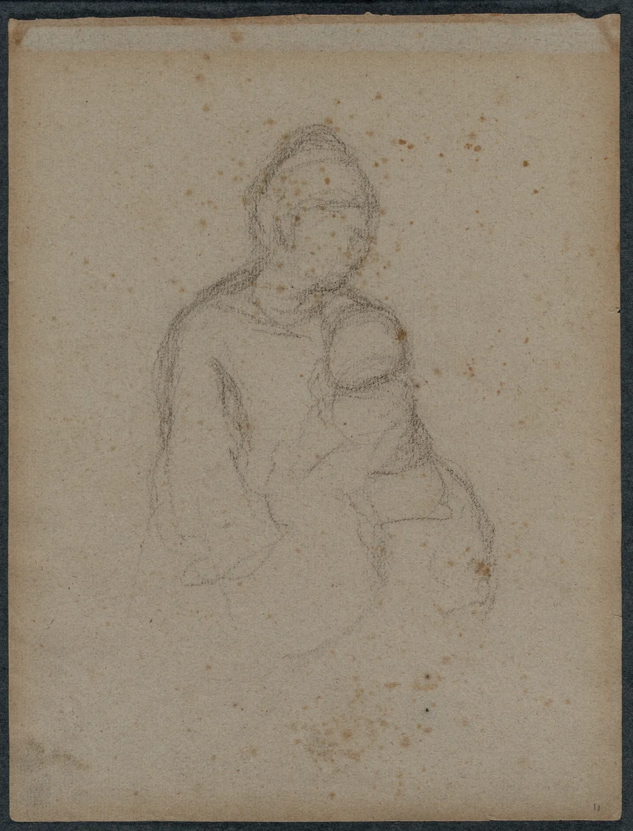 Mother and Child (recto) by Paul Gauguin, drawing, 1870-1879