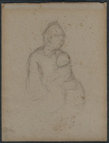 Mother and Child (recto) by Paul Gauguin, drawing, 1870-1879