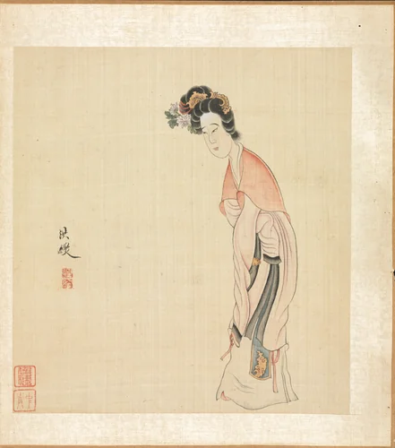Paintings after Ancient Masters: A Lady by Chen Hongshou, painting, 1598-1652
