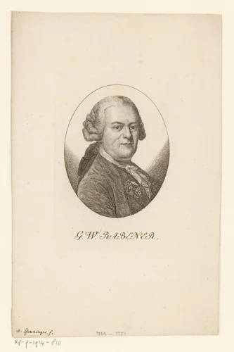 Portret van Gottlieb Wilhelm Rabener by Heinrich Pfenninger, print, 1759-1815