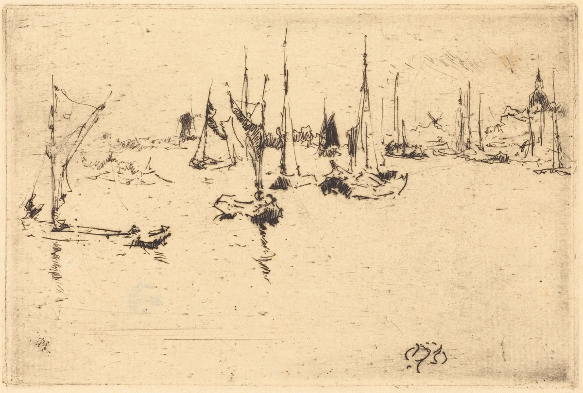 Boats, Dordrecht by James McNeill Whistler, print, 1884