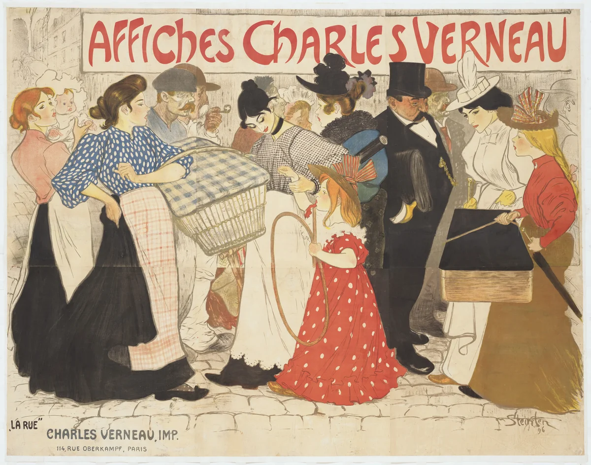 La Rue (The street) by Théophile-Alexandre Steinlen, design, 1896
