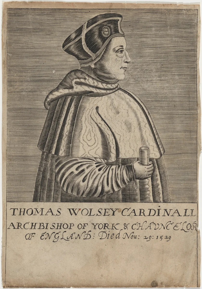 Thomas Wolsey, Cardinal by Anonymous Artist; Renold Elstrack, print, 1571-1625