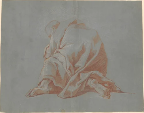 Study of a Draped Figure by Jean-François de Troy, print, 1731-1744