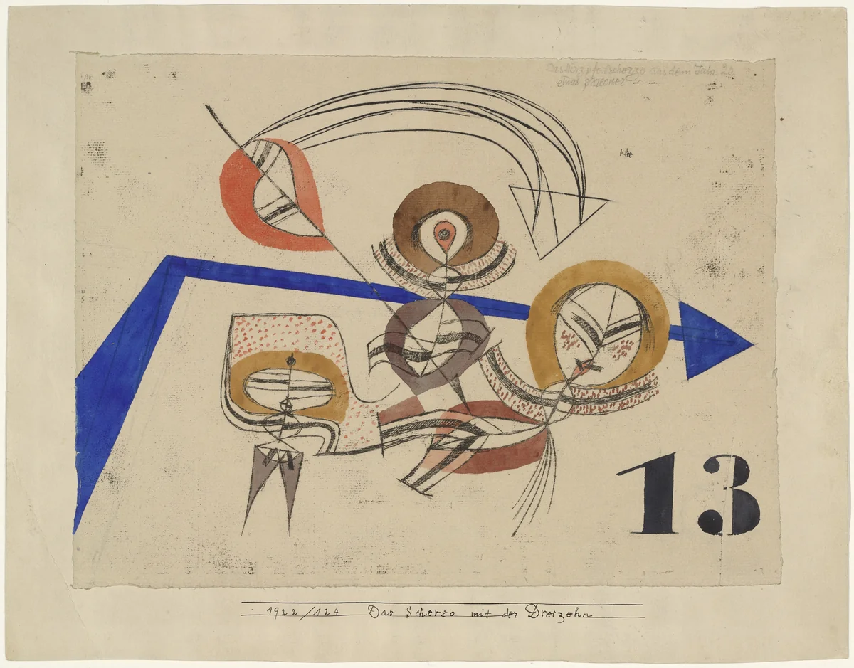Scherzo with Thirteen (Das Scherzo mit der Dreizehn) by Paul Klee, drawing, 1922