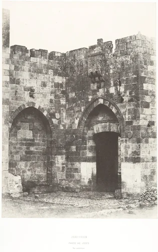 Jérusalem, Porte de Jaffa, Vue extérieure by Auguste Salzmann, photograph, 1854-1859