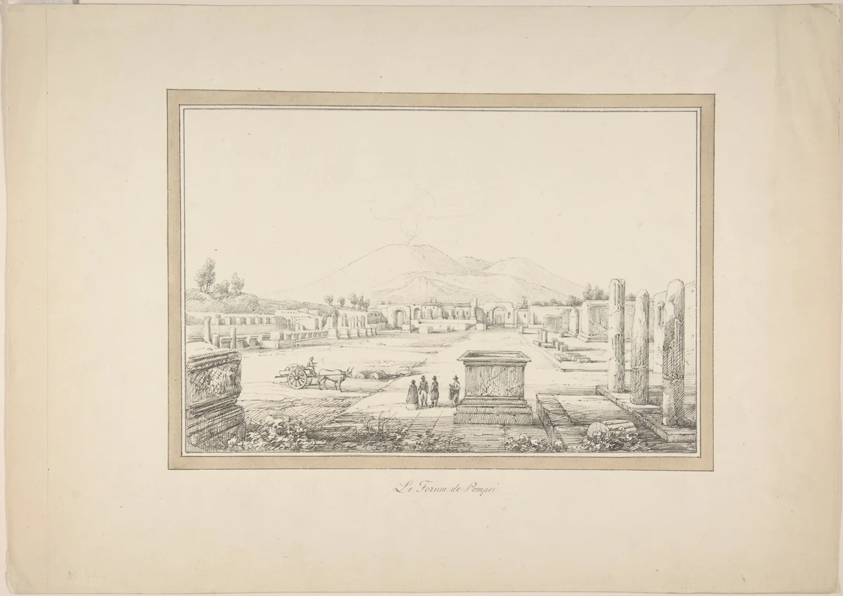 View of Pompeii by anonymous, drawing, 1800-1899