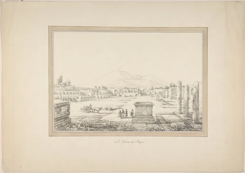 View of Pompeii by anonymous, drawing, 1800-1899