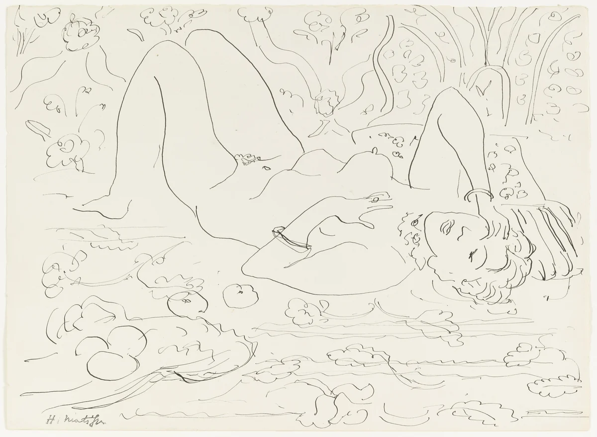 Reclining Nude by Henri Matisse, drawing, 1927
