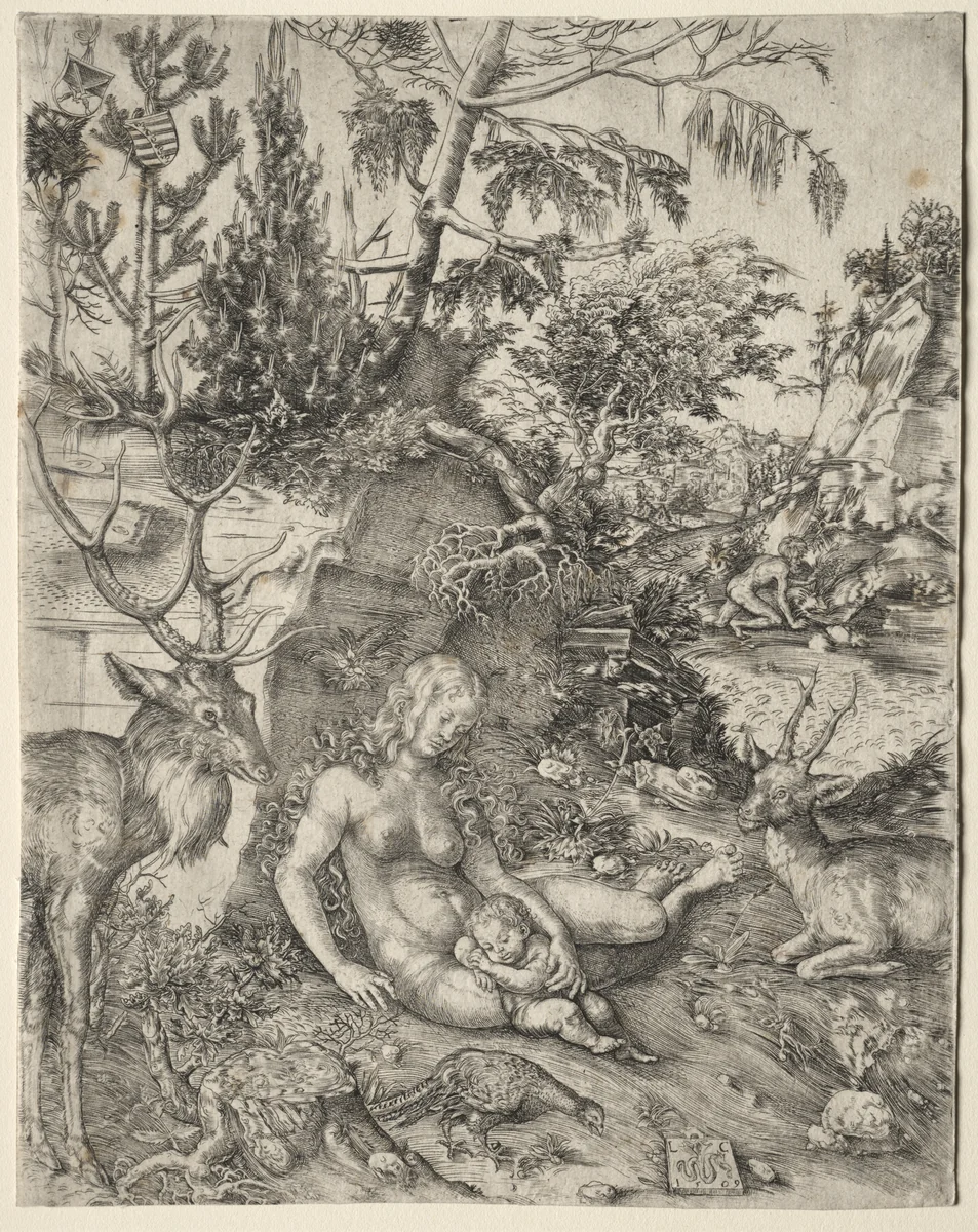 The Penance of St. John Chrysostom by Lucas Cranach, print, 1509