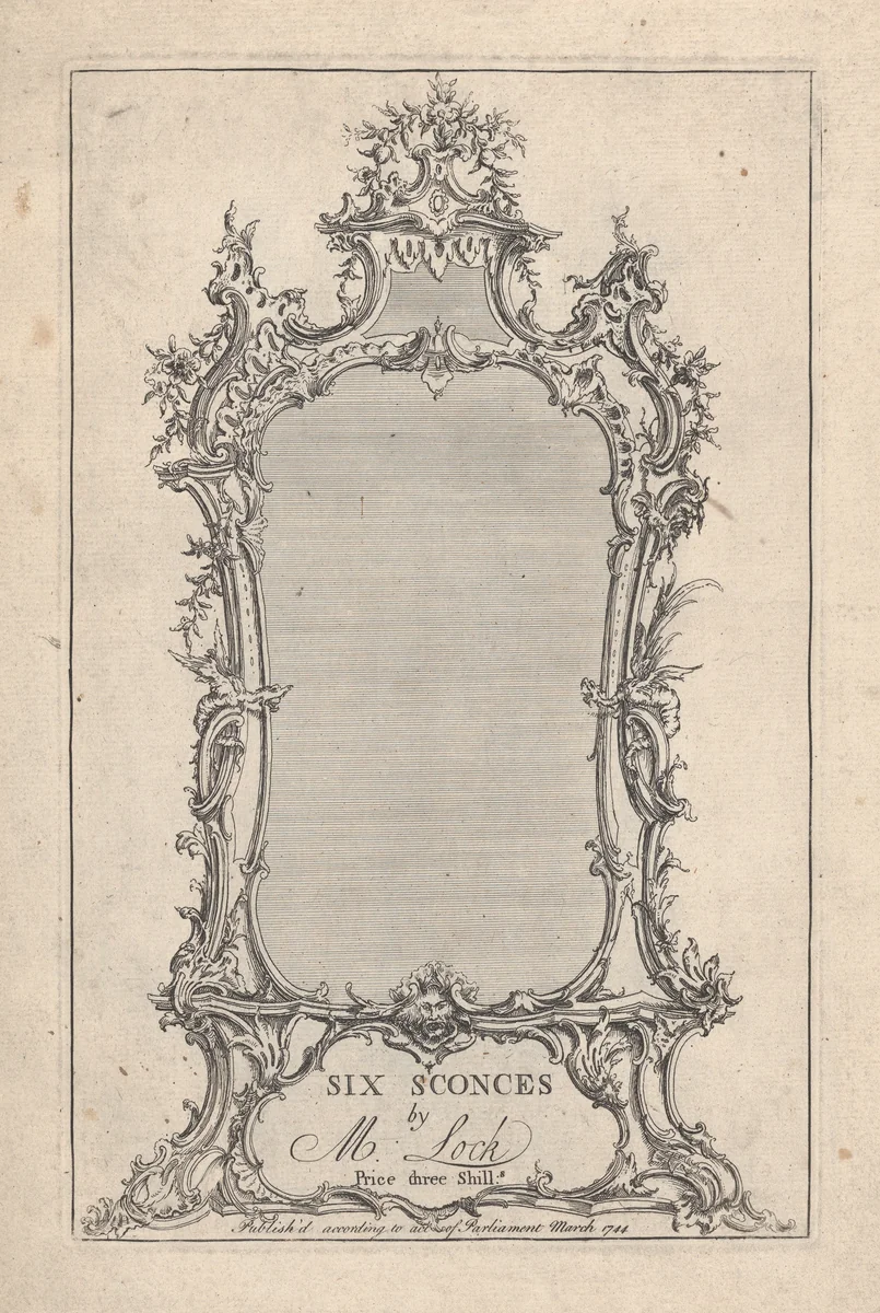 Six Sconces by Matthias Lock, book, 1744