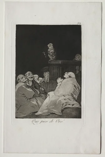What a Golden Beak!, Plate 53 by Francisco de Goya, print, 1799