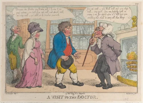 A Visit to the Doctor by Thomas Rowlandson, print, 1804-1817