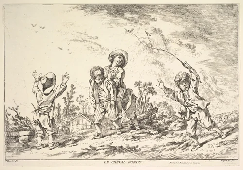 Leapfrog by Jacques Gabriel Huquier, print, 1750-1800