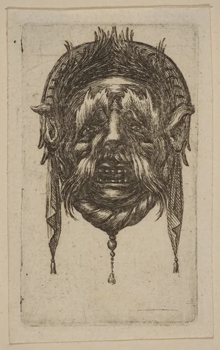 Mask by Stefano della Bella, print, 1610-1664
